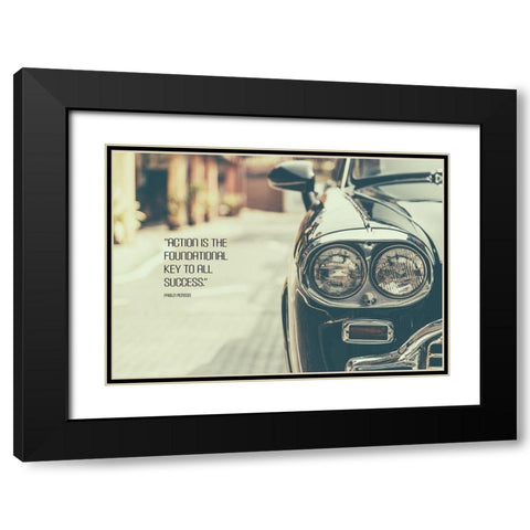 Pablo Picasso Quote: Action Black Modern Wood Framed Art Print with Double Matting by ArtsyQuotes