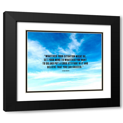 Bethany Hamilton Quote: Good Attitude Black Modern Wood Framed Art Print with Double Matting by ArtsyQuotes