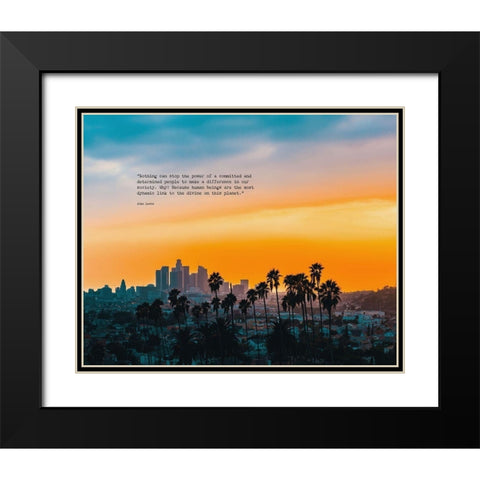 John Lewis Quote: Make a Difference in Our Society Black Modern Wood Framed Art Print with Double Matting by ArtsyQuotes