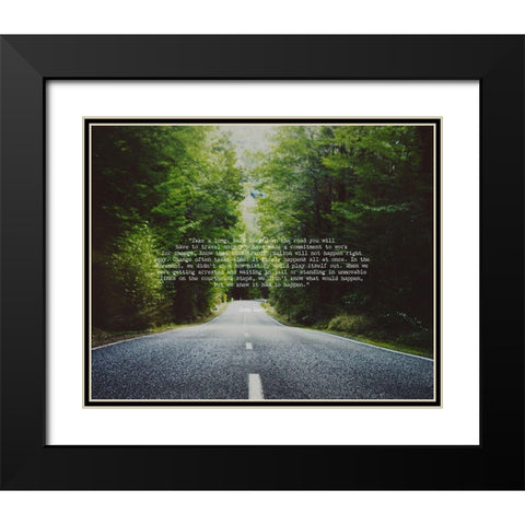 John Lewis Quote: Commitment for Change Black Modern Wood Framed Art Print with Double Matting by ArtsyQuotes