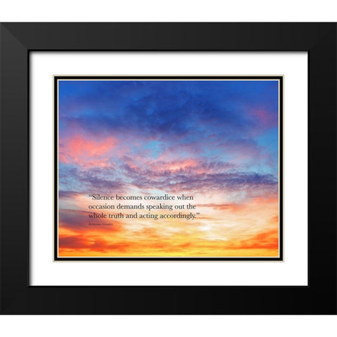 Mahatma Gandhi Quote: Silence Black Modern Wood Framed Art Print with Double Matting by ArtsyQuotes