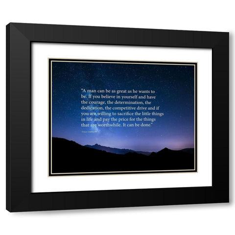 Vince Lombardi Quote: Believe in Yourself Black Modern Wood Framed Art Print with Double Matting by ArtsyQuotes