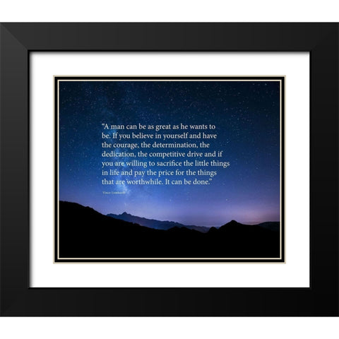 Vince Lombardi Quote: Believe in Yourself Black Modern Wood Framed Art Print with Double Matting by ArtsyQuotes