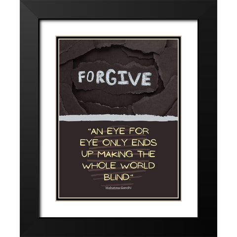 M.K. Gandi Quote: Eye for Eye Black Modern Wood Framed Art Print with Double Matting by ArtsyQuotes