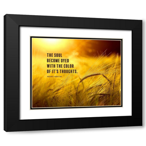 Macrus Aurelius Quote: The Soul Black Modern Wood Framed Art Print with Double Matting by ArtsyQuotes