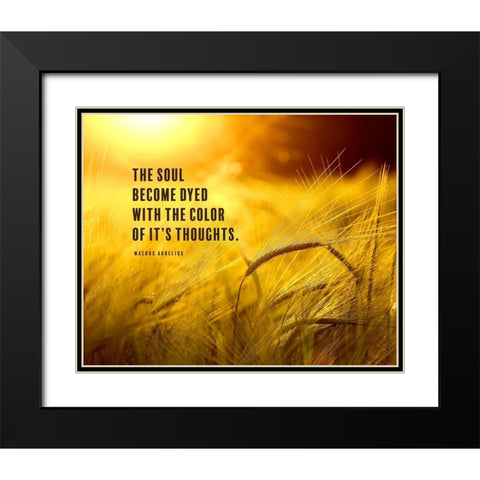 Macrus Aurelius Quote: The Soul Black Modern Wood Framed Art Print with Double Matting by ArtsyQuotes