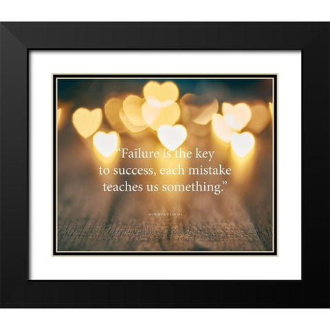 Moriher Ueshiba Quote: Key to Success Black Modern Wood Framed Art Print with Double Matting by ArtsyQuotes