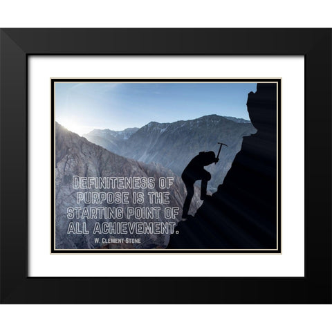 W. Clement Stone Quote: Purpose Black Modern Wood Framed Art Print with Double Matting by ArtsyQuotes