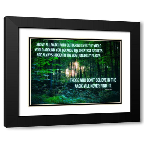 Raold Dahl Quote: Glittering Eyes Black Modern Wood Framed Art Print with Double Matting by ArtsyQuotes