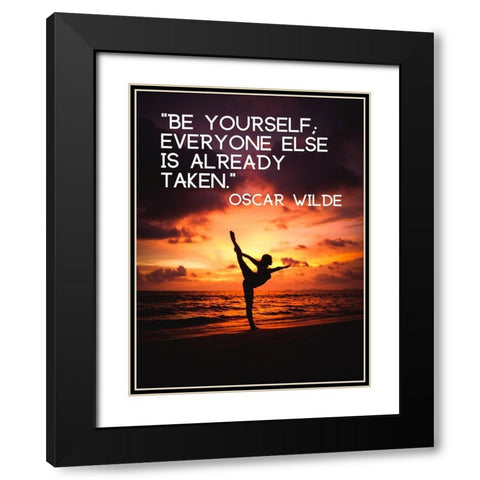 Oscar Wilde Quote: Already Taken Black Modern Wood Framed Art Print with Double Matting by ArtsyQuotes