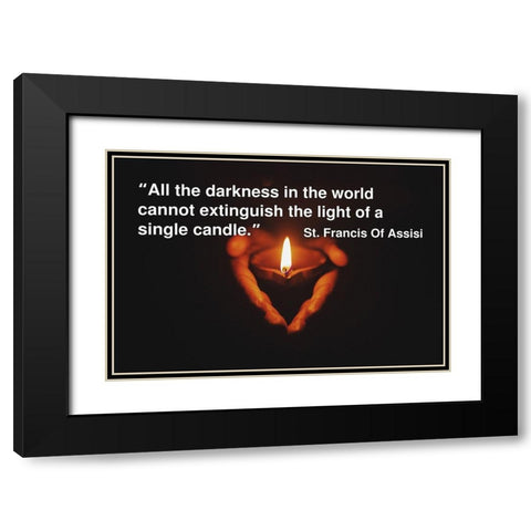 Saint Francis of Assisi Quote: Single Candle Black Modern Wood Framed Art Print with Double Matting by ArtsyQuotes