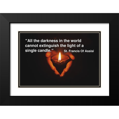 Saint Francis of Assisi Quote: Single Candle Black Modern Wood Framed Art Print with Double Matting by ArtsyQuotes