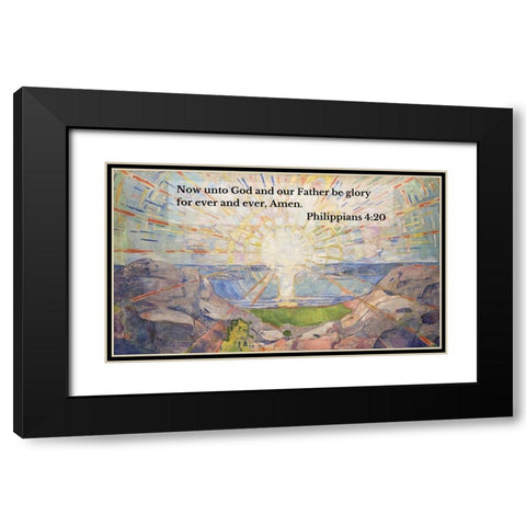 Bible Verse Quote Philippians 4:20, Edvard Munch, The Sun Black Modern Wood Framed Art Print with Double Matting by ArtsyQuotes