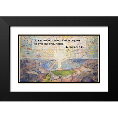 Bible Verse Quote Philippians 4:20, Edvard Munch, The Sun Black Modern Wood Framed Art Print with Double Matting by ArtsyQuotes