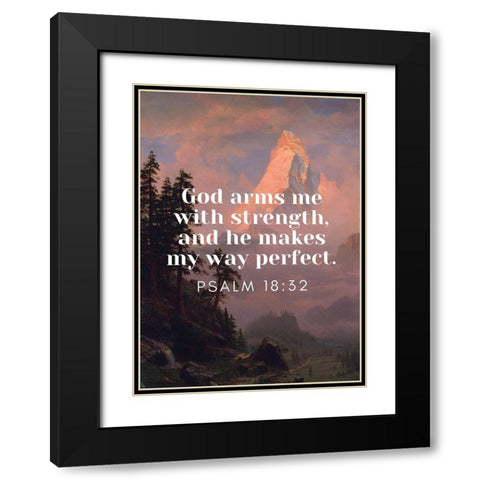 Bible Verse Quote Psalm 18:22, Albert Bierstadt - Sunrise on the Matterhorn Black Modern Wood Framed Art Print with Double Matting by ArtsyQuotes