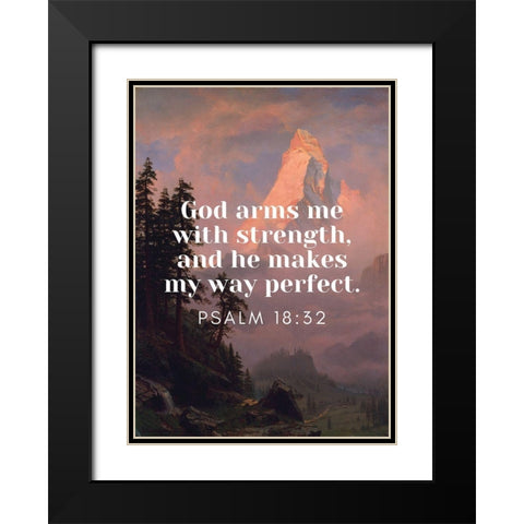 Bible Verse Quote Psalm 18:22, Albert Bierstadt - Sunrise on the Matterhorn Black Modern Wood Framed Art Print with Double Matting by ArtsyQuotes