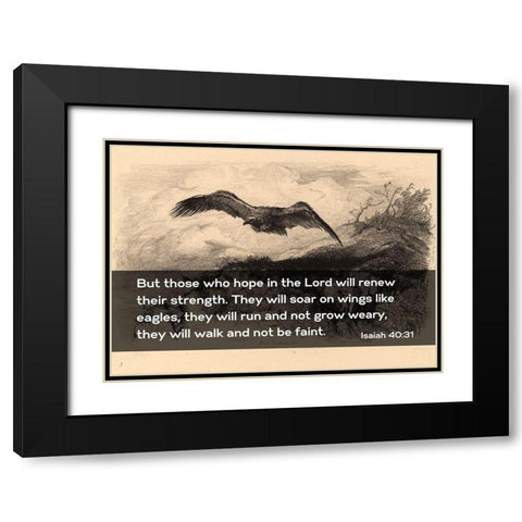 Bible Verse Quote Isaiah 40:31, Karl Bodmer - Eagle Flying Black Modern Wood Framed Art Print with Double Matting by ArtsyQuotes
