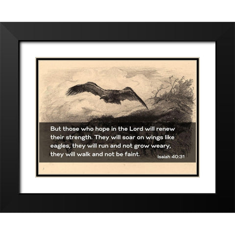 Bible Verse Quote Isaiah 40:31, Karl Bodmer - Eagle Flying Black Modern Wood Framed Art Print with Double Matting by ArtsyQuotes