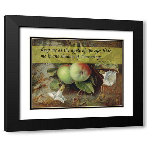 Bible Verse Quote Psalm 17:8, Edward John Poynter - Autumn Apples and Convolvulus Black Modern Wood Framed Art Print with Double Matting by ArtsyQuotes