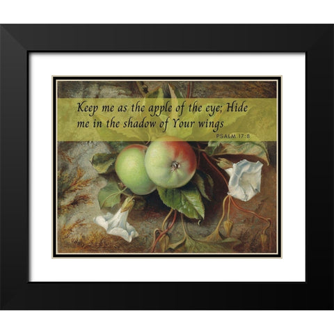 Bible Verse Quote Psalm 17:8, Edward John Poynter - Autumn Apples and Convolvulus Black Modern Wood Framed Art Print with Double Matting by ArtsyQuotes