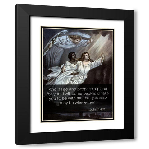 Bible Verse Quote John 14:3, Currier and Ives - Spirits Flight Black Modern Wood Framed Art Print with Double Matting by ArtsyQuotes