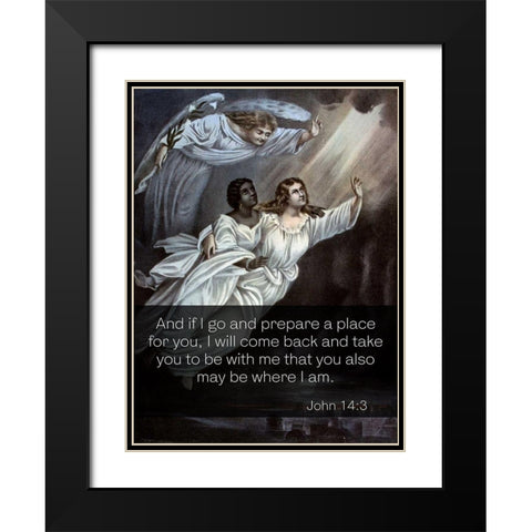 Bible Verse Quote John 14:3, Currier and Ives - Spirits Flight Black Modern Wood Framed Art Print with Double Matting by ArtsyQuotes