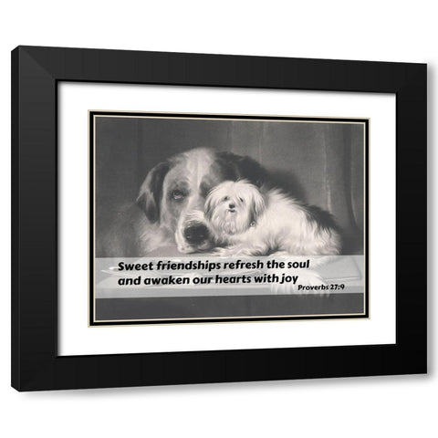 Bible Verse Quote Proverbs 27:9, Edwin Henry Landseer - The Lion Dog of Malta The Last of his Tribe Black Modern Wood Framed Art Print with Double Matting by ArtsyQuotes