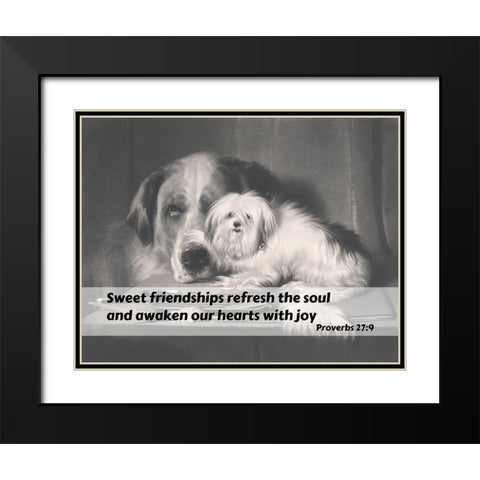 Bible Verse Quote Proverbs 27:9, Edwin Henry Landseer - The Lion Dog of Malta The Last of his Tribe Black Modern Wood Framed Art Print with Double Matting by ArtsyQuotes