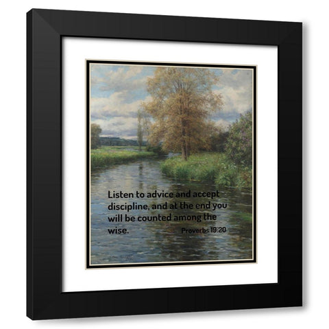 Bible Verse Quote Proverbs 19:20, Louis Aston Knight - At the Waters Edge Black Modern Wood Framed Art Print with Double Matting by ArtsyQuotes