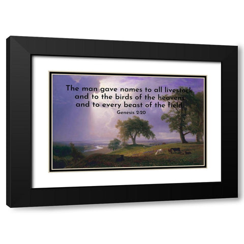 Bible Verse Quote Genesis 2:20, Albert Bierstadt - California Spring Black Modern Wood Framed Art Print with Double Matting by ArtsyQuotes