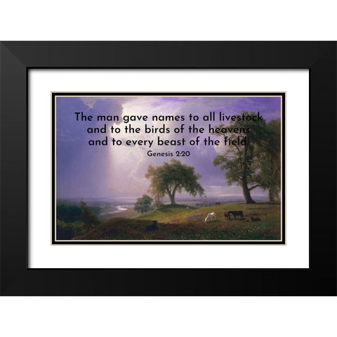 Bible Verse Quote Genesis 2:20, Albert Bierstadt - California Spring Black Modern Wood Framed Art Print with Double Matting by ArtsyQuotes