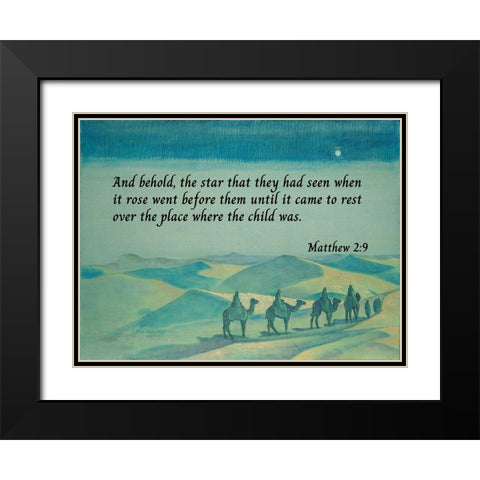 Bible Verse Quote Matthew 2:9, Nicholas Roerich - Star of Mother of the World Black Modern Wood Framed Art Print with Double Matting by ArtsyQuotes