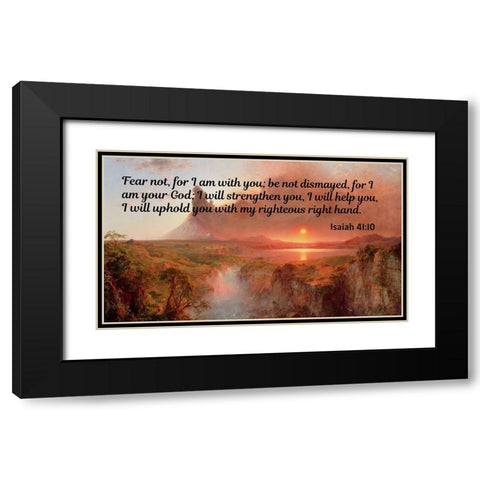 Bible Verse Quote Isaiah 41:10, Frederic Edwin Church - Cotopaxi Church Black Modern Wood Framed Art Print with Double Matting by ArtsyQuotes