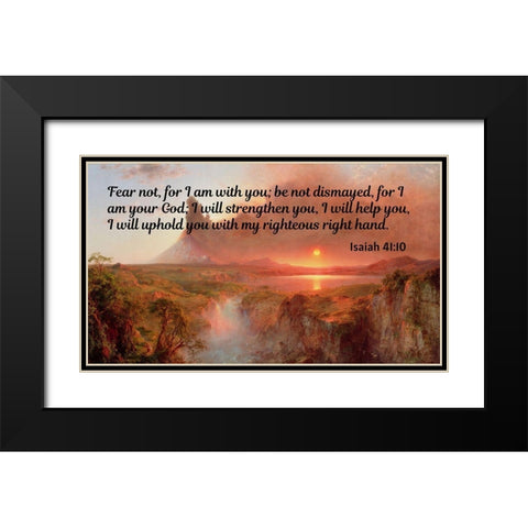 Bible Verse Quote Isaiah 41:10, Frederic Edwin Church - Cotopaxi Church Black Modern Wood Framed Art Print with Double Matting by ArtsyQuotes