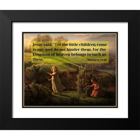 Bible Verse Quote Matthew 19:14, Anne Francois Janmot - Poem of the Soul Spring Black Modern Wood Framed Art Print with Double Matting by ArtsyQuotes