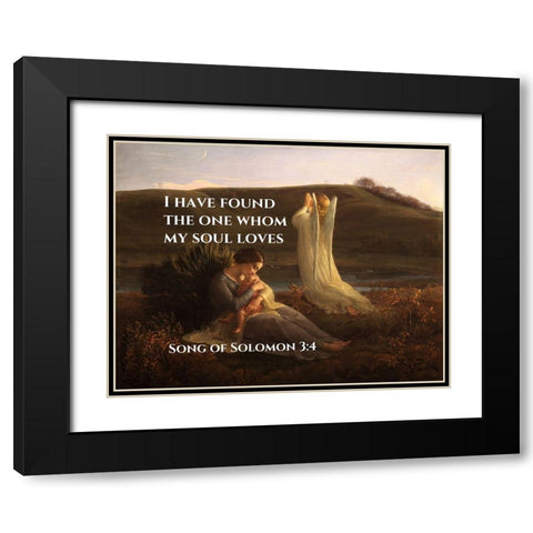 Bible Verse Quote Song of Solomon 3:4, Anne Francois Janmot - The Angel and the Mother Black Modern Wood Framed Art Print with Double Matting by ArtsyQuotes