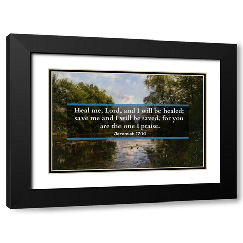 Bible Verse Quote Jeremiah 17:14, Peder Mork Monsted - Hellebaek Black Modern Wood Framed Art Print with Double Matting by ArtsyQuotes