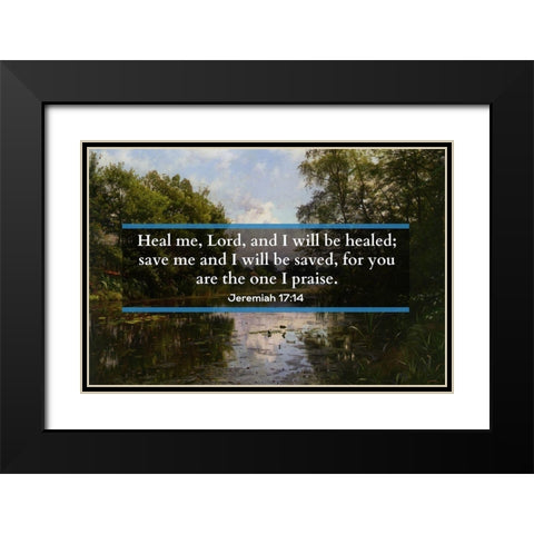 Bible Verse Quote Jeremiah 17:14, Peder Mork Monsted - Hellebaek Black Modern Wood Framed Art Print with Double Matting by ArtsyQuotes