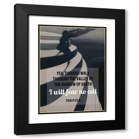 Bible Verse Quote Psalm 23:4, Leon Spilliaert - Vertigo 2 Black Modern Wood Framed Art Print with Double Matting by ArtsyQuotes