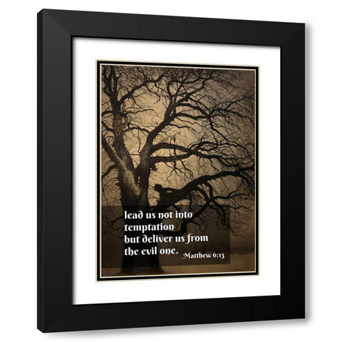 Bible Verse Quote Matthew 6:13, Leon Spilliaert - Tree in the Winter Black Modern Wood Framed Art Print with Double Matting by ArtsyQuotes