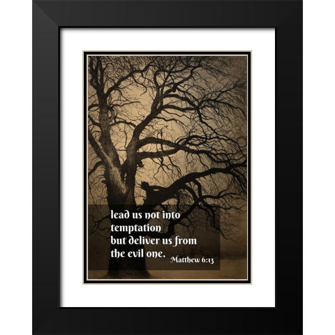 Bible Verse Quote Matthew 6:13, Leon Spilliaert - Tree in the Winter Black Modern Wood Framed Art Print with Double Matting by ArtsyQuotes