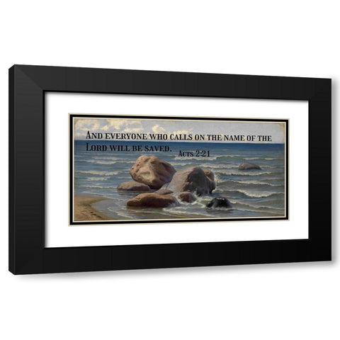 Bible Verse Quote Acts 2:21, Efim Volkov - Seascape 2 Black Modern Wood Framed Art Print with Double Matting by ArtsyQuotes