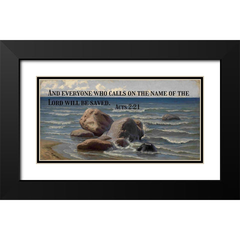 Bible Verse Quote Acts 2:21, Efim Volkov - Seascape 2 Black Modern Wood Framed Art Print with Double Matting by ArtsyQuotes