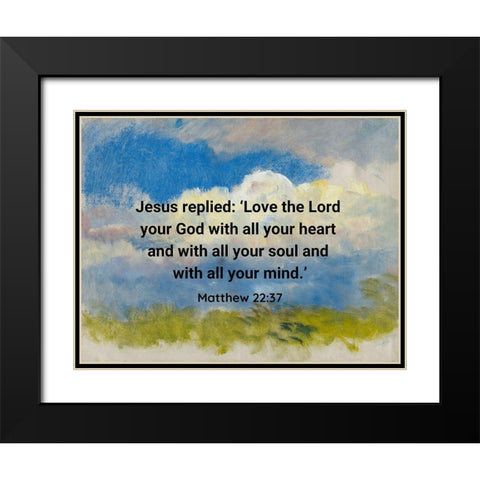 Bible Verse Quote Matthew 22:37, Laszlo Mednyanszky - Study of Spring Sky Black Modern Wood Framed Art Print with Double Matting by ArtsyQuotes