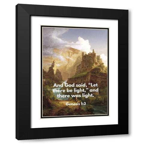 Bible Verse Quote Genesis 1:3, Thomas Cole - The Fountain of Vaucluse Black Modern Wood Framed Art Print with Double Matting by ArtsyQuotes