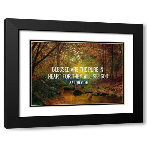 Bible Verse Quote Matthew 5:8, John Atkinson Grimshaw - River Black Modern Wood Framed Art Print with Double Matting by ArtsyQuotes