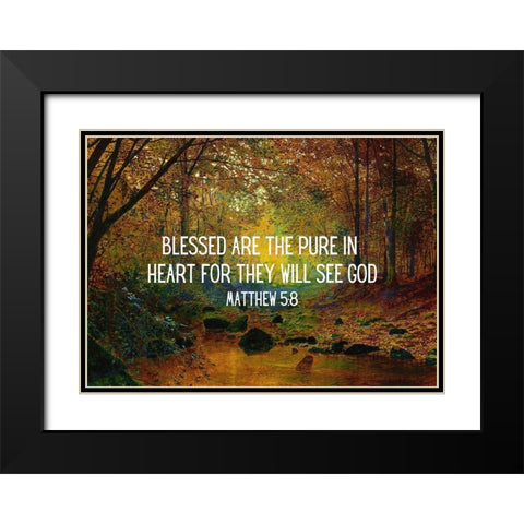 Bible Verse Quote Matthew 5:8, John Atkinson Grimshaw - River Black Modern Wood Framed Art Print with Double Matting by ArtsyQuotes