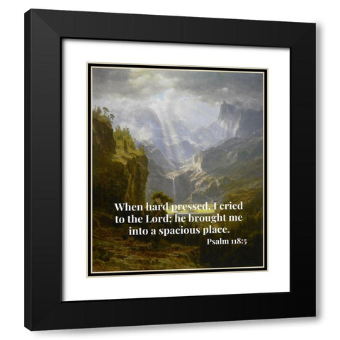 Bible Verse Quote Psalm 118:5, Albert Bierstadt - The Rocky Mountains Landers Peak Black Modern Wood Framed Art Print with Double Matting by ArtsyQuotes