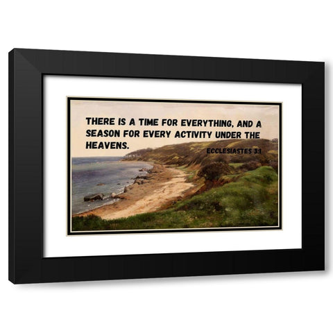 Bible Verse Quote Ecclesiastes 3:1, Carl Fredrik Aagard - Coastal Black Modern Wood Framed Art Print with Double Matting by ArtsyQuotes