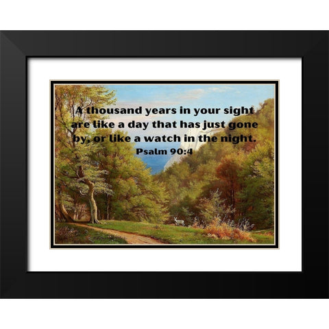 Bible Verse Quote Psalm 90:4, Carl Fredrik Aagard - Sommerdag pa Mons Klint Black Modern Wood Framed Art Print with Double Matting by ArtsyQuotes